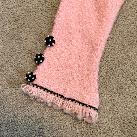 Berek Coquette Pink Knit 90’s Vintage Sweater with Bows - Picture 3 of 16